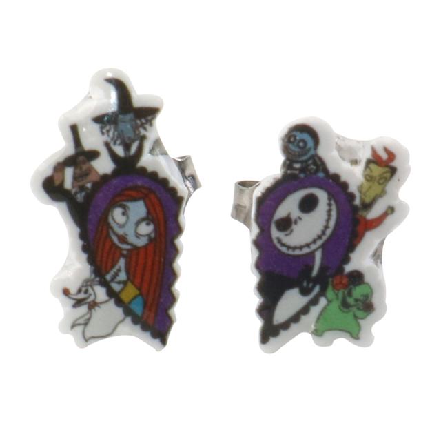 Nightmare Before Christmas Half Heart Earrings