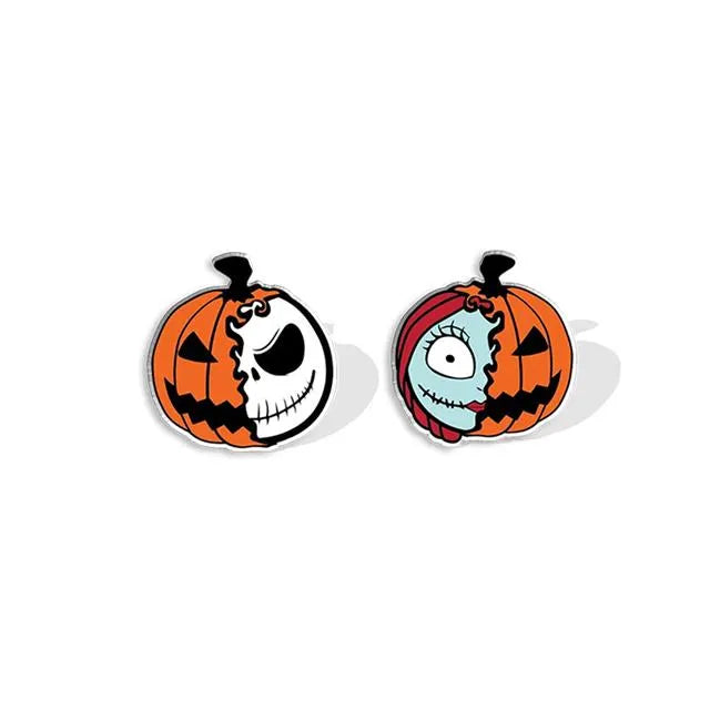 Jack and Sally Pumpkin Earrings