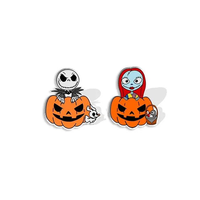 Pumpkin Jack and Sally Earrings