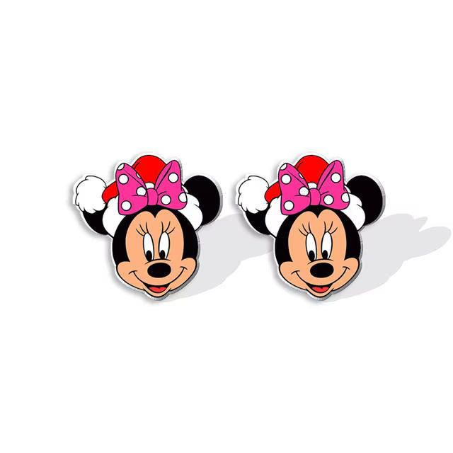 Minnie Mouse Santa Earrings