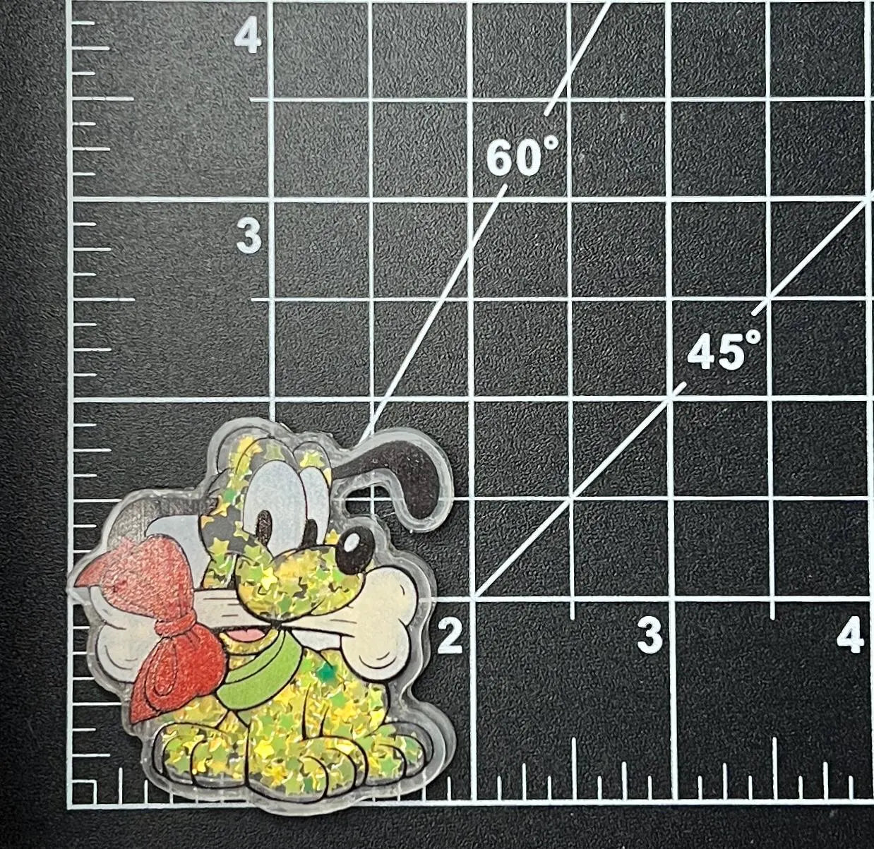 Disney Pluto Acrylic Shakers | Hair Bow Center, Key Ring, Scrapbook Embellishment