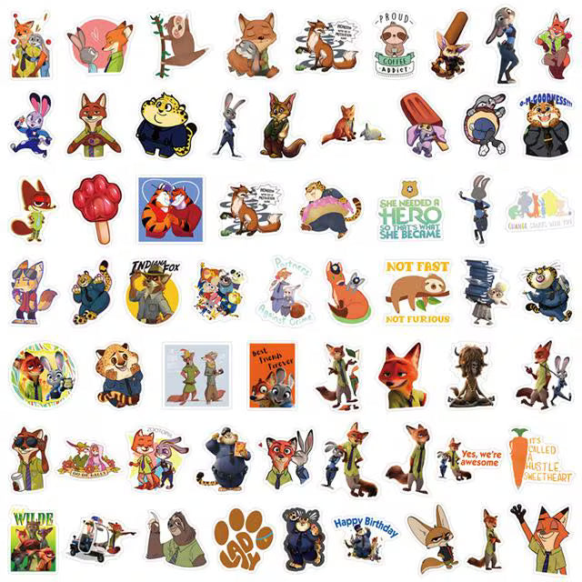 Zootopia -- Waterproof -- Laptop, Hydro Flask, Scrapbooking, Journaling, Luggage, Skateboard, Diary, Phone Case